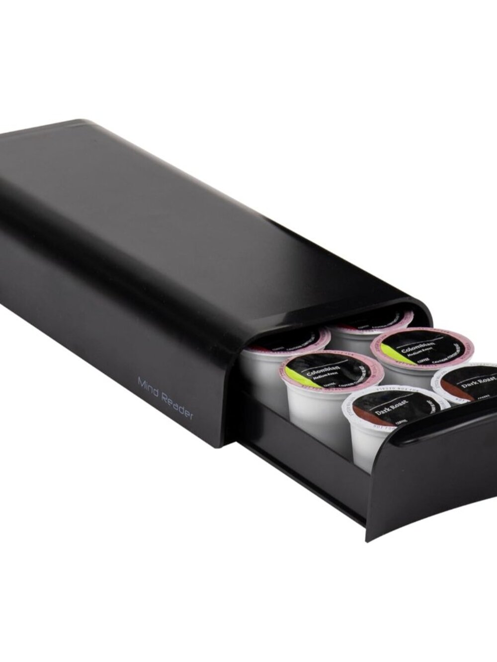 Single Serve Coffee Pod Organizer, 12-14 Coffee Pod Capacity, Black